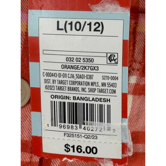 Cat & Jack Boys Flannel Shirt, Red, Sz L (10/12), NWT - Picture 4 of 6